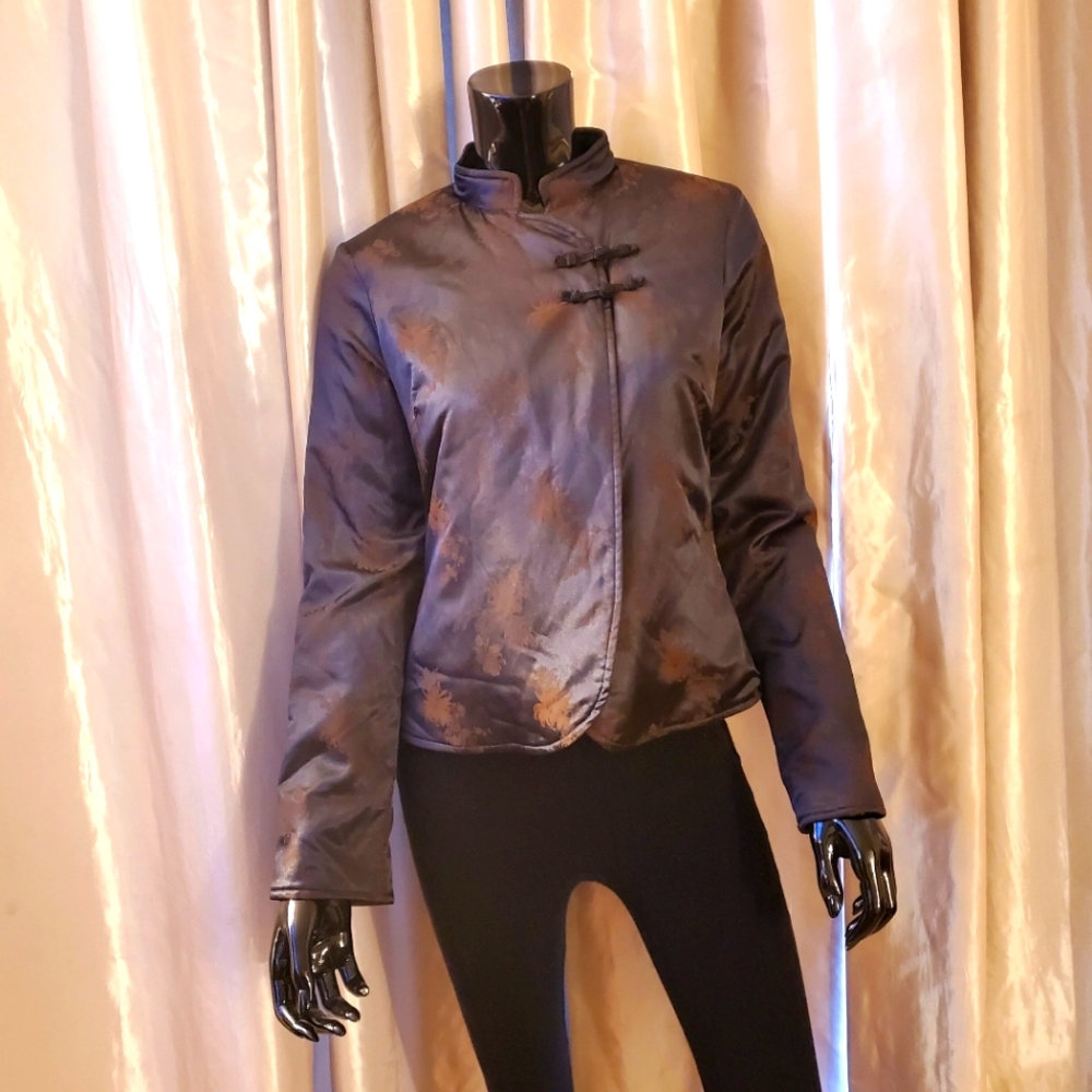 SISLEY Asian Flower Print Jacket Size S-M